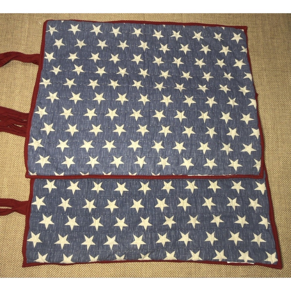 Pottery Barn Stars & Stripes Sham Set Quilted Standard Americana Patchwork